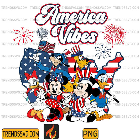 Mickey-And-Friends-America-Vibes-Map-4th-Of-July-Png
