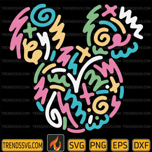 Mickey-Colorful-Head-Svg