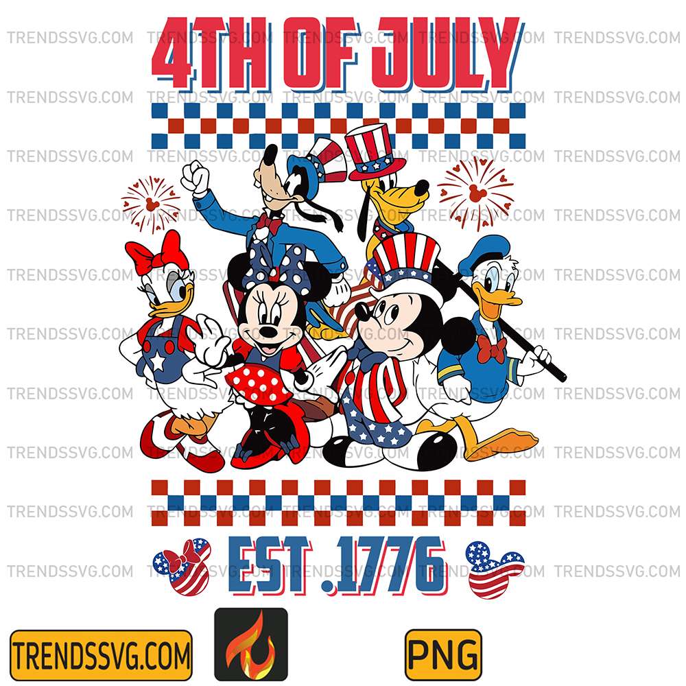 Mickey-Friends-America-4th-Of-July-Png