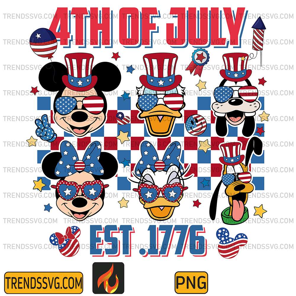 Mickey-Friends-Est-1776-America-4th-Of-July-Png