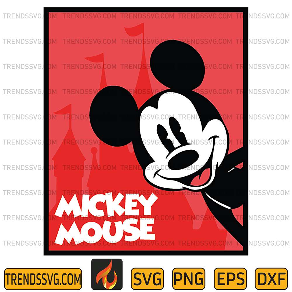 Mickey-Mouse-Frame-Red-Castle-Svg