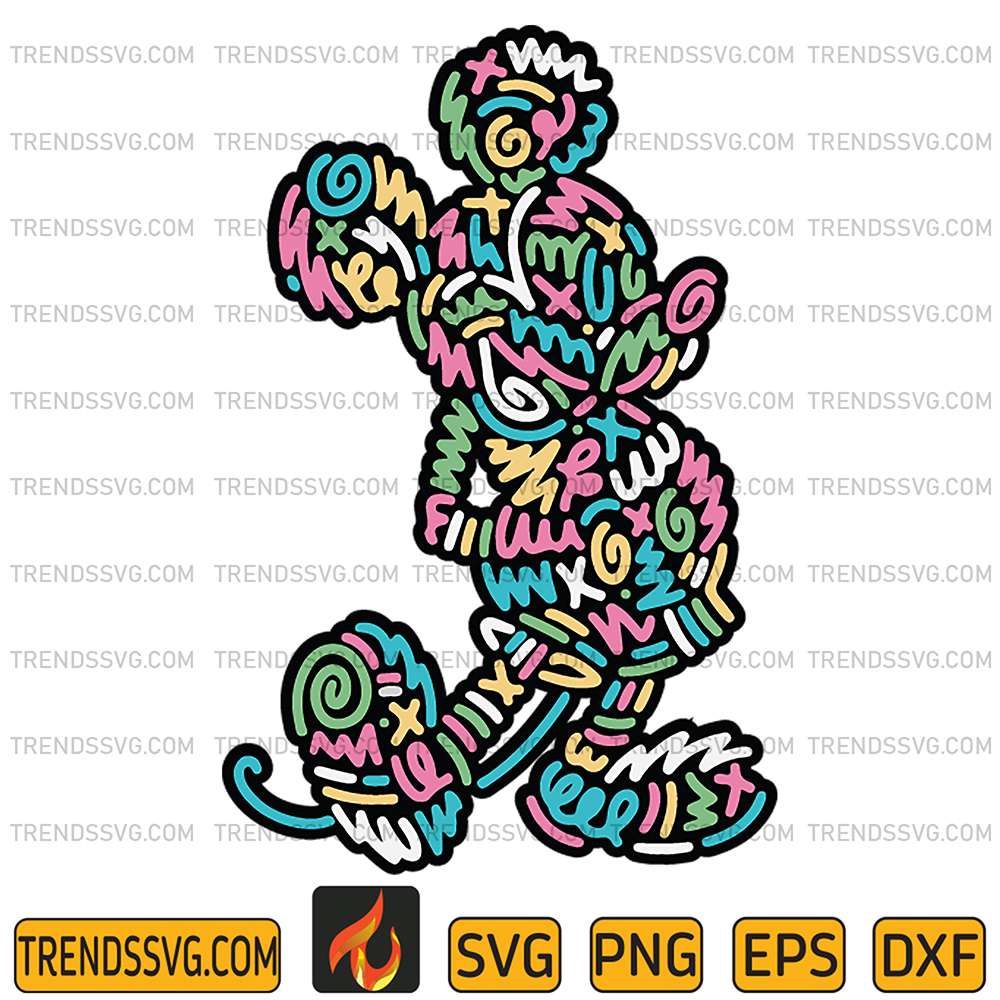 Mickey-Mouse-Lined-Bold-Svg