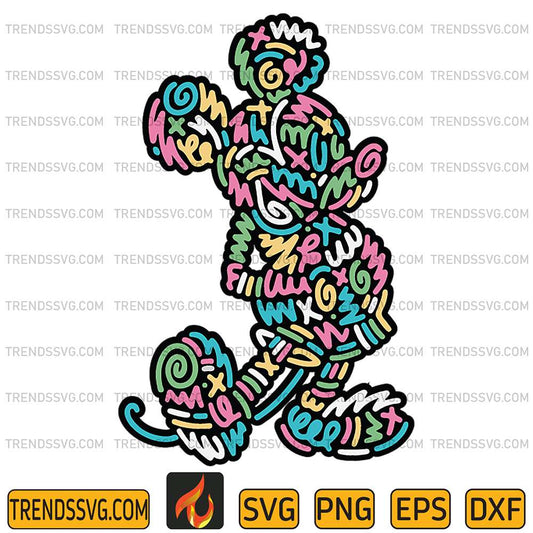 Mickey-Mouse-Lined-Bold-Svg