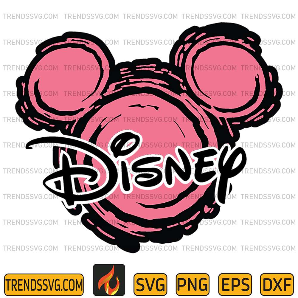 Mickey-With-Disney-Text-Svg