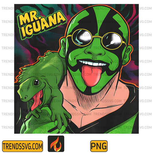 Mr-Iguana-Tongue-Out-Funny-Lizard-Wrestler-Cartoon-Png