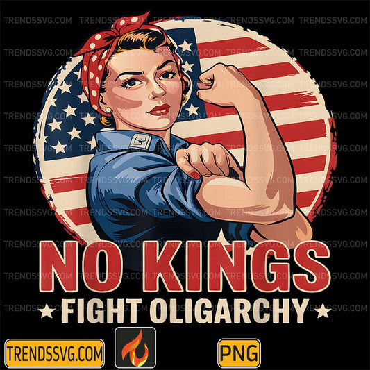 No-Kings-Fight-Oligarchy-Girl-America-Flag-Png