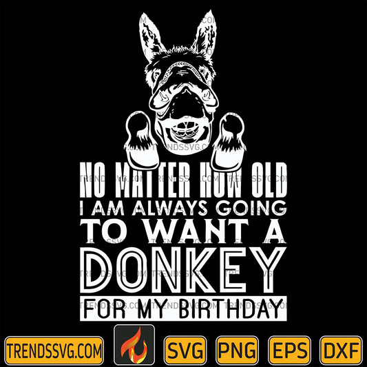 NoMatterHowOldIamALwaysGoingToWantADonkeyForMyBirthdaySvg