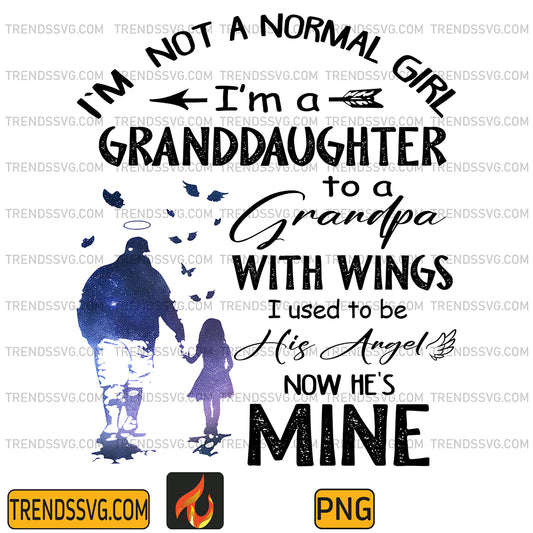 NormalGirlGranddaughterGrandpaWithWingsAngelPng