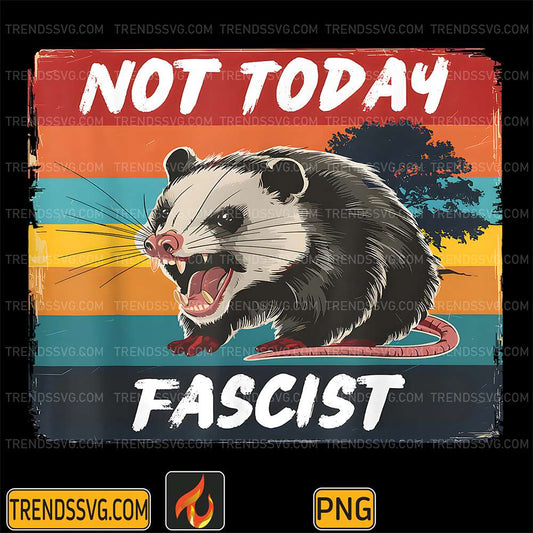 Not-Today-Fascist-Funny-Opossum-Social-Possum-Team-Trash-Png