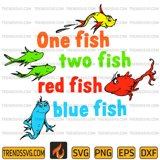OneFishTwoFishRedFishBlueFishSvg