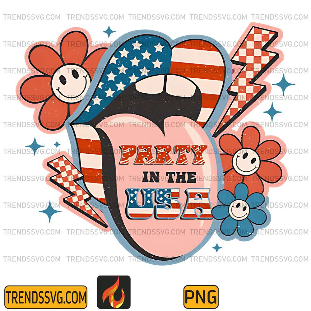 Party-In-The-Usa-Lips-4th-Of-July-Png