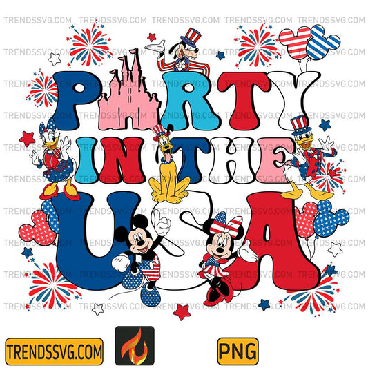 Party-In-The-Usa-Mickey-And-Friends-4th-Of-July-Png
