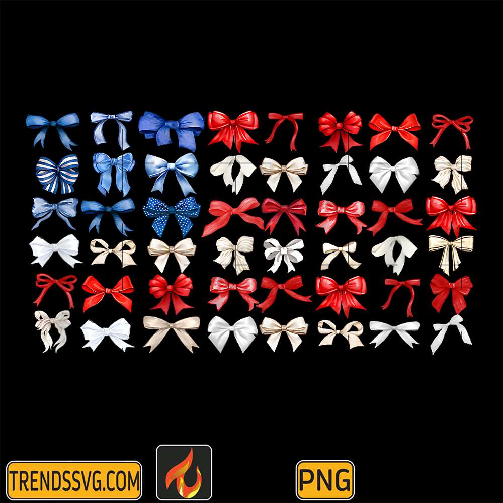 Patriotic-Coquette-Bow-4th-Of-July-USA-Flag-Ribbon-Png