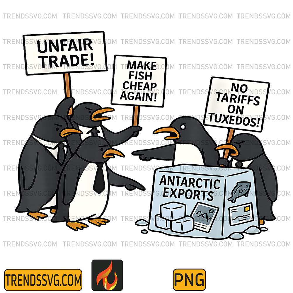 Penguins-Protest-Against-Tariffs-Png