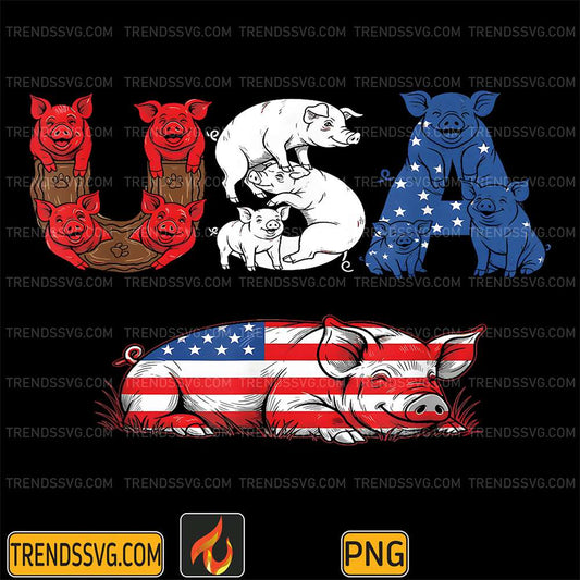Pig-American-USA-Flag-4th-Of-July-Png