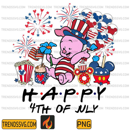 Piglet-America-Happy-4th-Of-July-Png