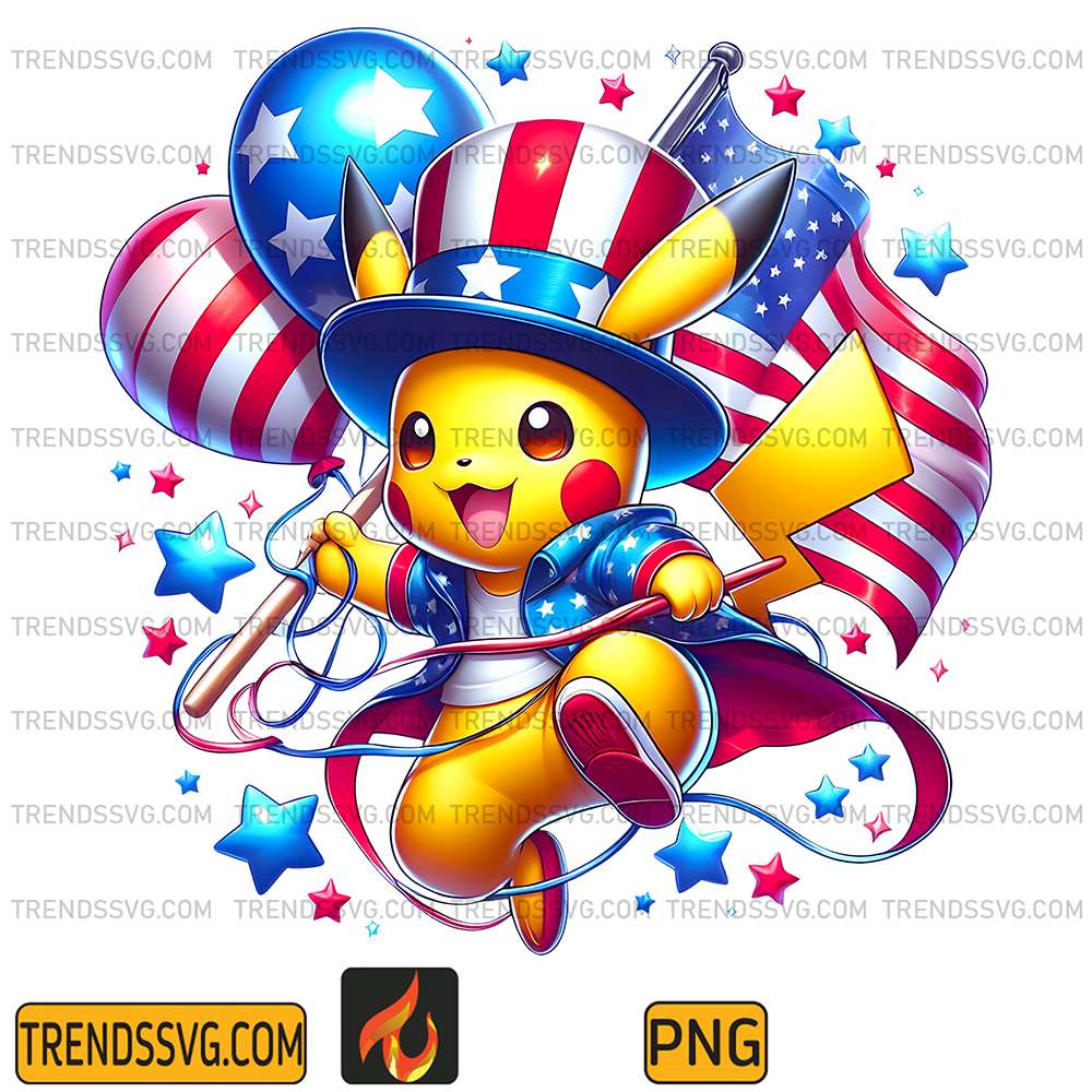 Pikachu-America-4th-Of-July-Png