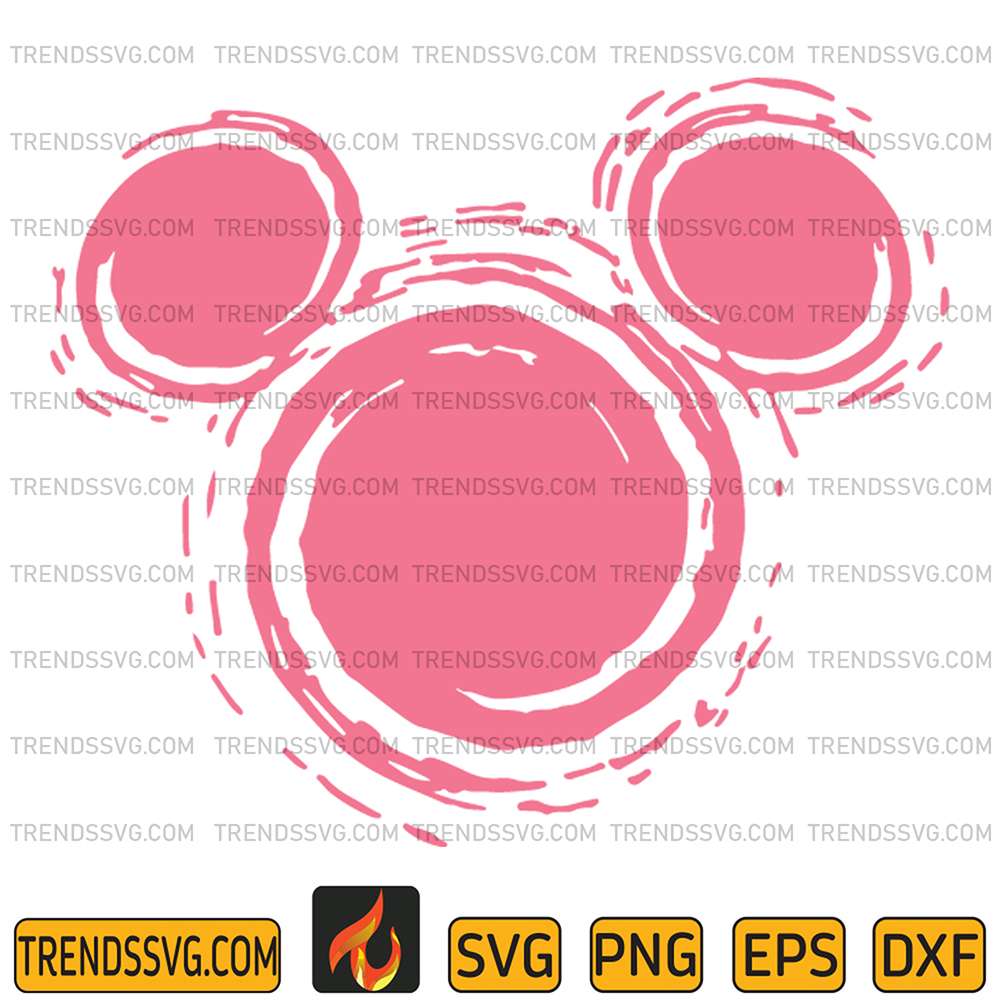 Pink-Mickey-Drawning-Svg