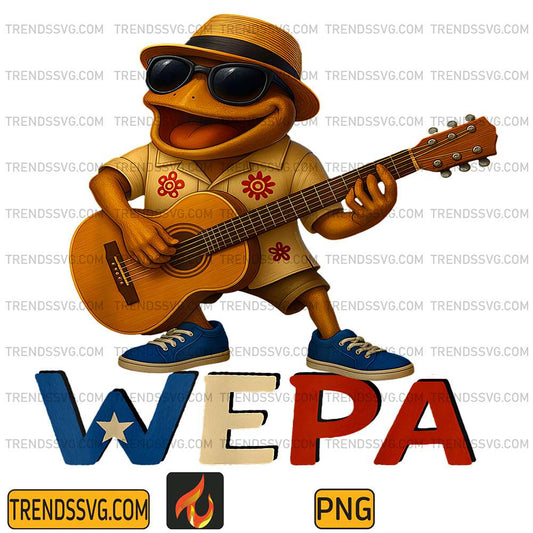 Playing-Guitar-Coqui-Boricua-Puerto-Rico-Wepa-Taino-African-Png