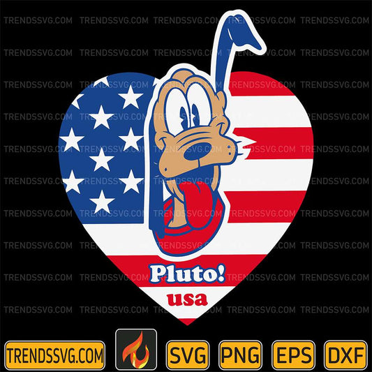 Pluto-Usa-American-Heart-Svg