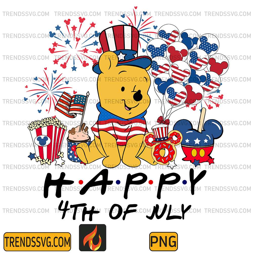 Pooh-America-Happy-4th-Of-July-Png