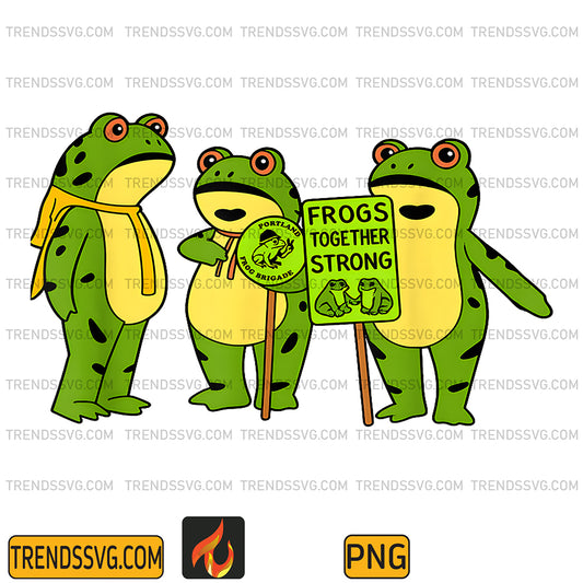 Portland-Frog-Brigade-Oregon-Frogs-Together-Funny-Strong-Png
