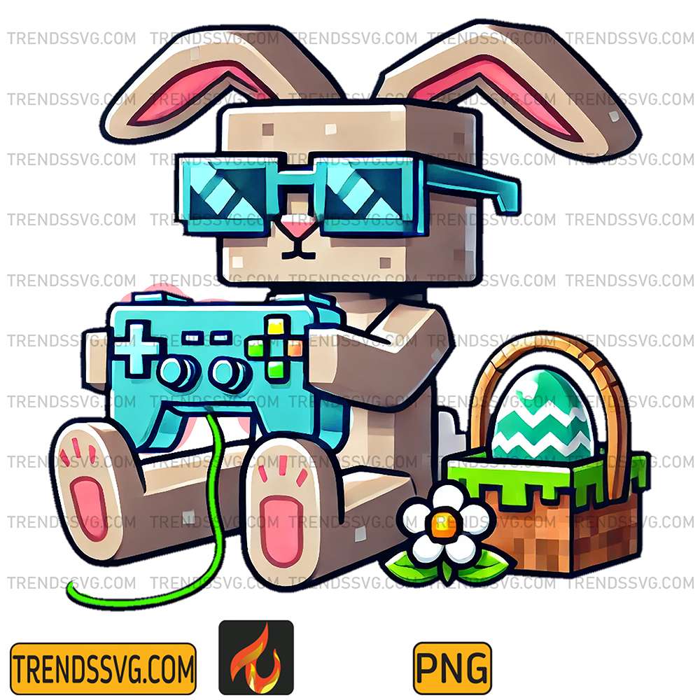 Rabbit-Minecraft-Gaming-Easter-Png
