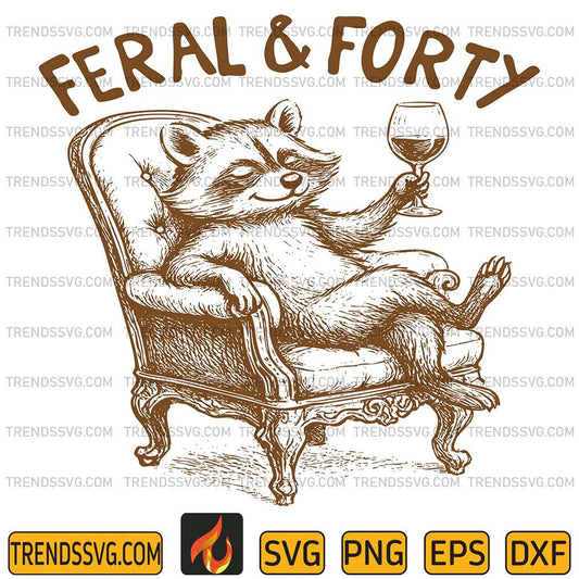Racoon Feral & Forty Svg TRENDSSVG