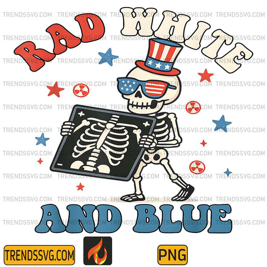 Rad-White-And-Blue-Skeleton-Radiology-Patriotic-Png