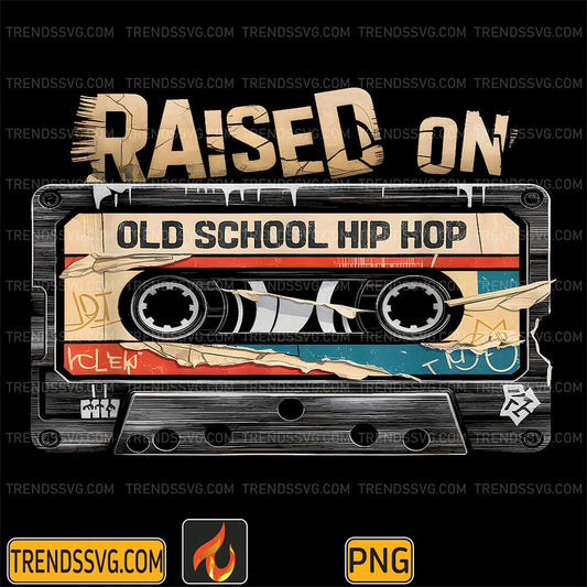 Raised-On-Old-School-Hip-Hop-Cassette-Graffiti-Rap-Png
