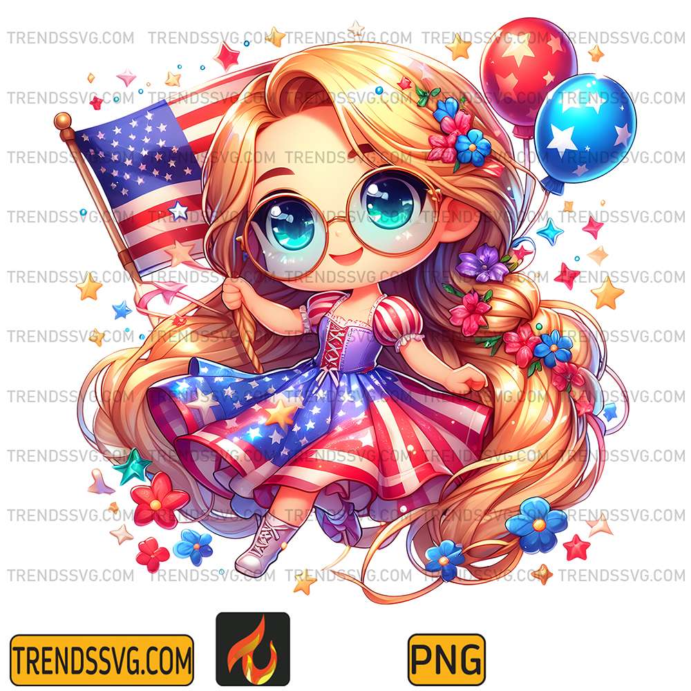 Rapunzel-Princess-America-4th-Of-July-Png