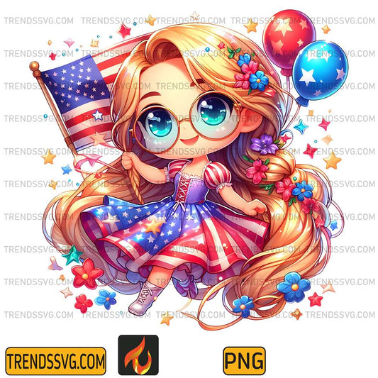 Rapunzel-Princess-America-4th-Of-July-Png