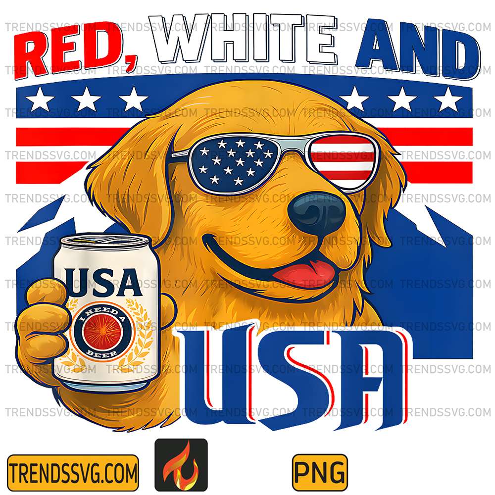 Red-White-And-Dog-USA-Flag-4th-Of-July-I-Need-Beer-Png