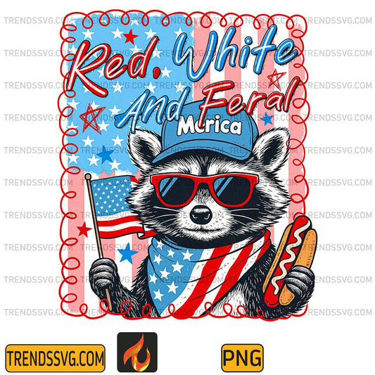 Red-White-And-Feral-Raccoon-Png