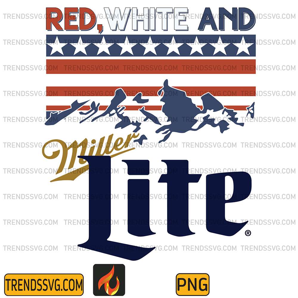 Red-White-And-Miller-Lite-Png