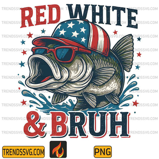 Red White & Bruh Fish Png TRENDSSVG