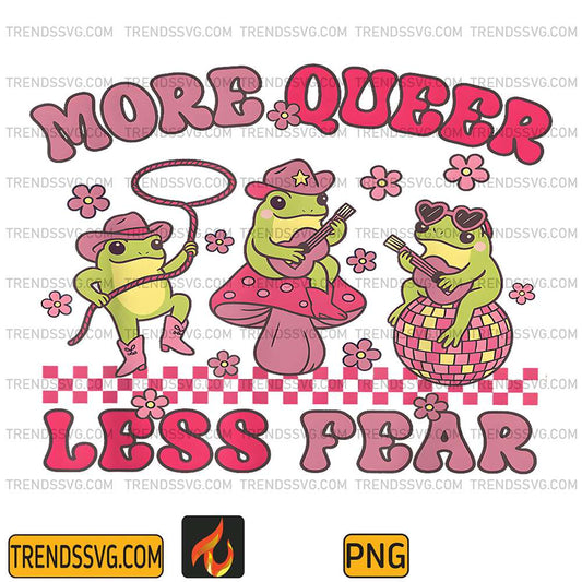 Retro-More-Queer-Less-Fear-Cute-Frog-Gay-Cowboy-LGBTQ-Pride-Png