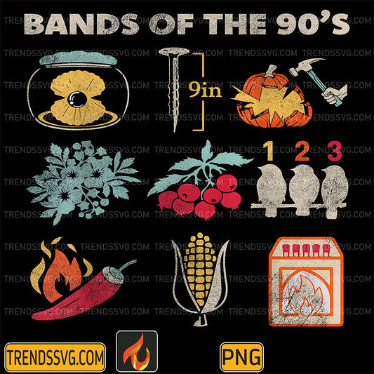 Retro-Popular-Music-Bandsof-The-90s-Rock-Png