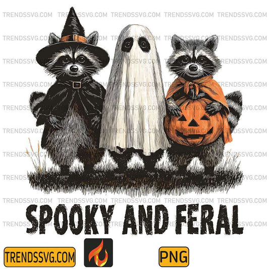 Retro-Spooky-And-Feral-Raccoon-Png