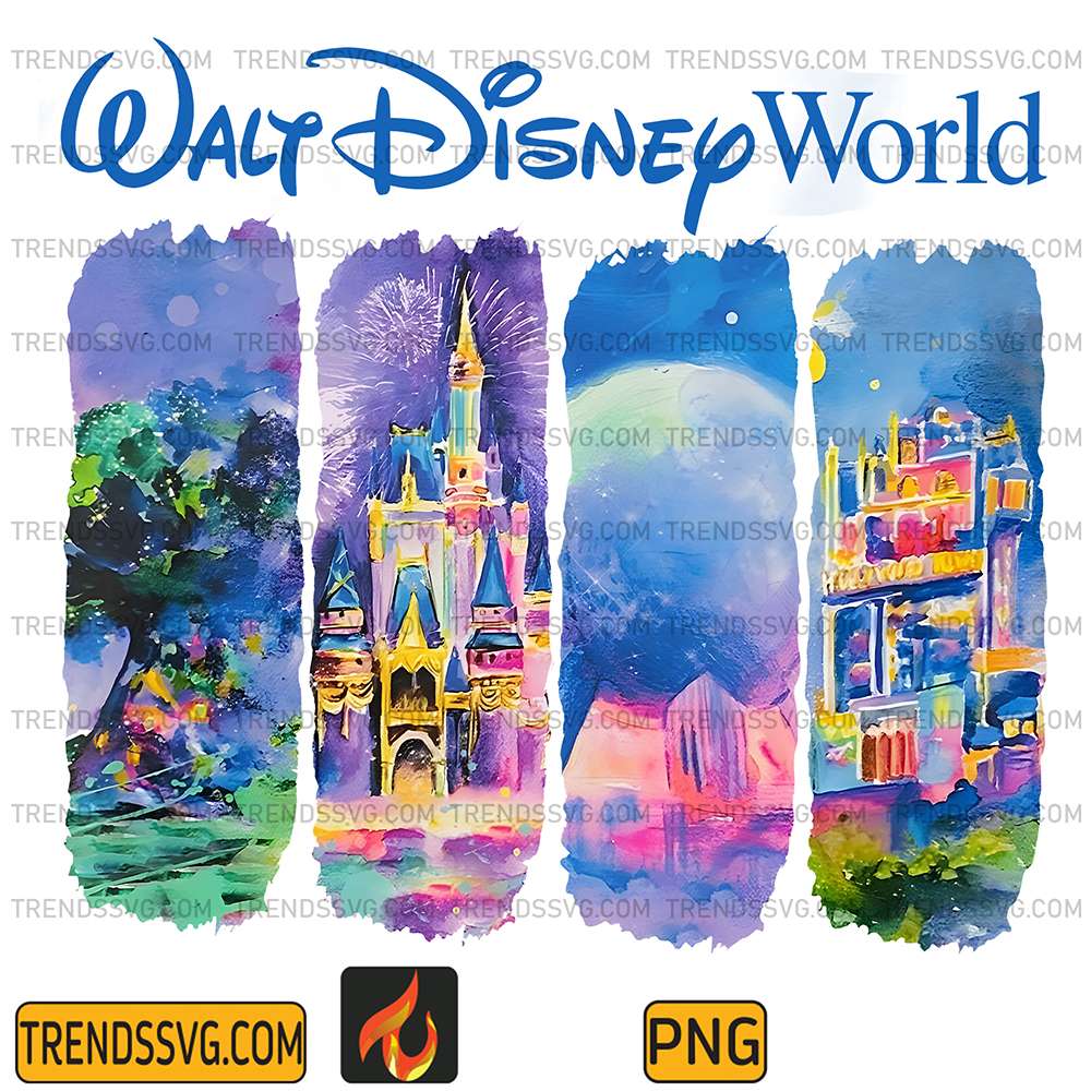 Retro-Walt-Disneyworld-Watercolor-Png