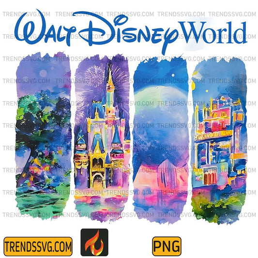 Retro-Walt-Disneyworld-Watercolor-Png