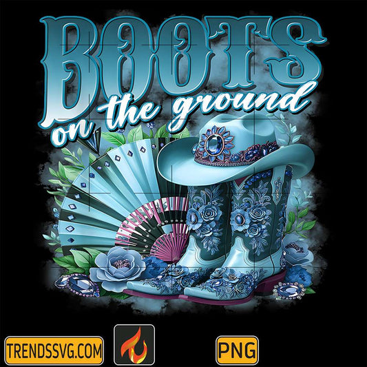 Retro-Western-Cowgirl-Cowboy-Linedance-Boots-On-Da-Ground-Png