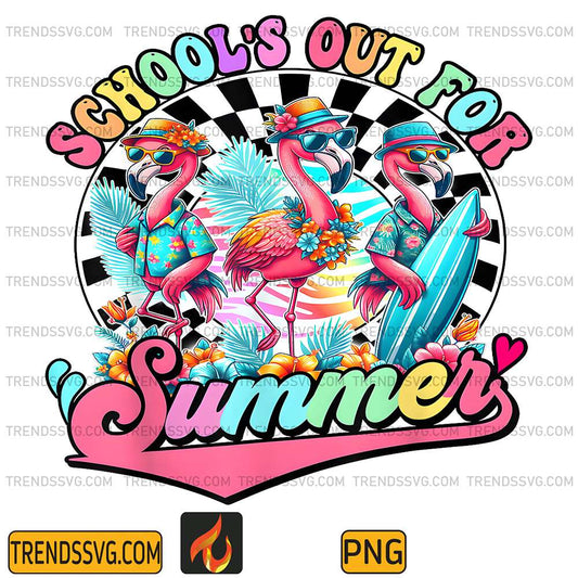 Schools-Out-For-Summer-Flamingo-Last-Day-Of-School-Teacher-Png