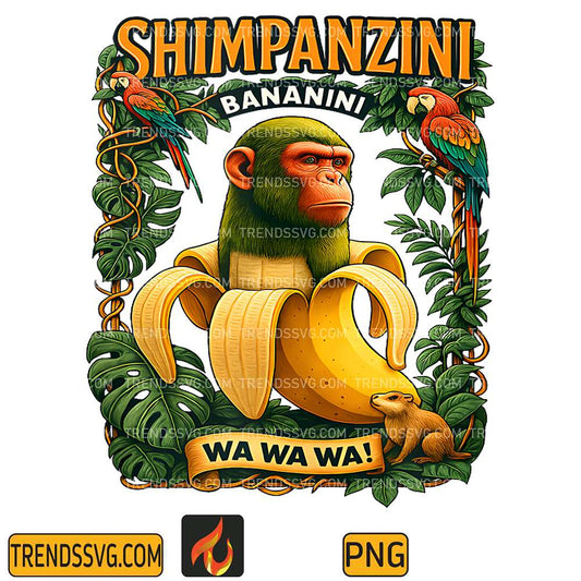Shimpanzini-Bananini-Italian-Brainrot-Chimpanzee-And-Banana-Png
