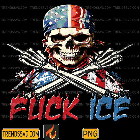 Skeleton Fck Ice Protest Deportation Distressed Png TRENDSSVG