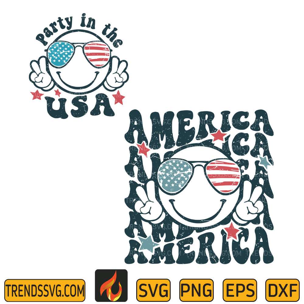 Smile-Party-In-The-Usa-America-4th-Of-July-Svg