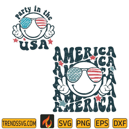 Smile-Party-In-The-Usa-America-4th-Of-July-Svg