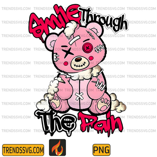 SmileThroughThePainTeddyBearPng_1