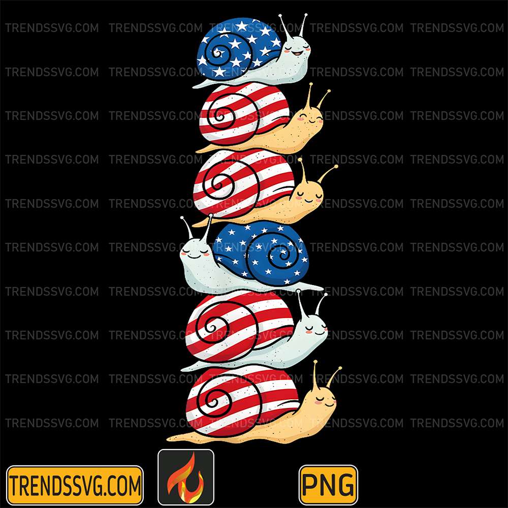 Snail-American-USA-Flag-Memorial-Day-4th-Of-July-Png