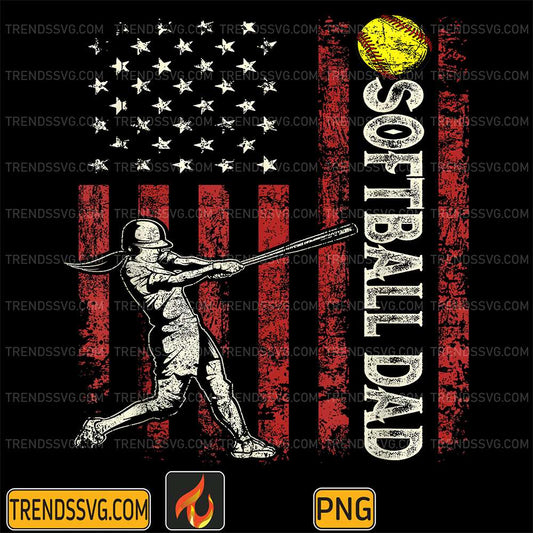 Softball-Dad-US-Flag-Png
